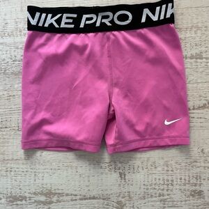 Pink Nike Pros with Black Waistband